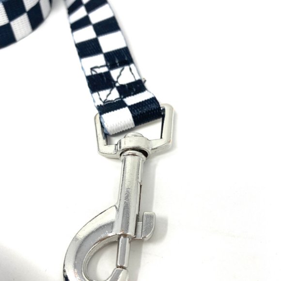 Vans Dog Vans Vna4ofcnoa Stylish Dog Leash Nylon Checkerboard Black White 6 Foot Length